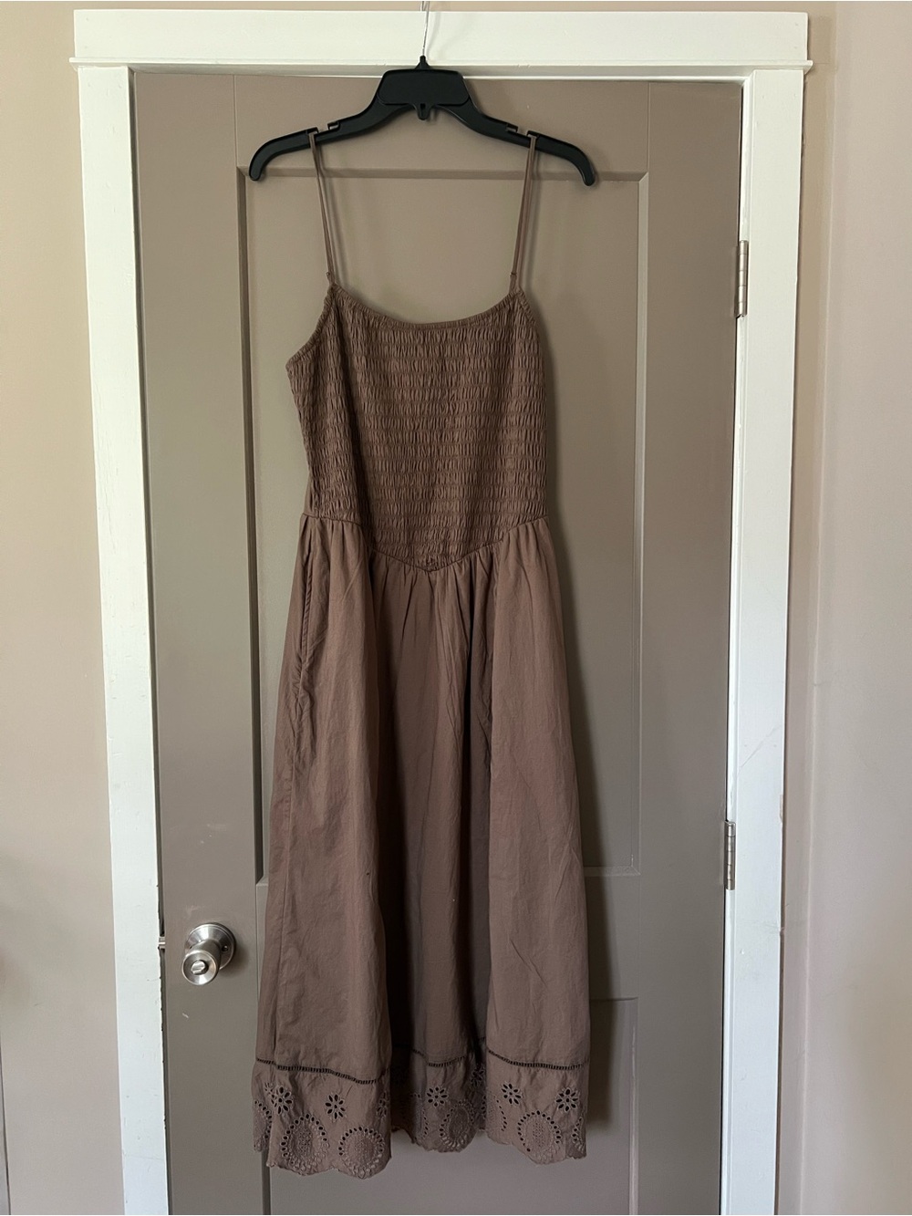 American Eagle Outfitters Smocked Brown Midi Dress - New W/O Tags